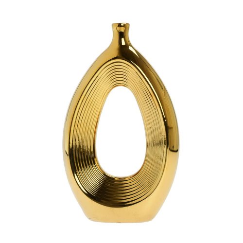 Váza keramika 18,5x6x30,5cm zlatá