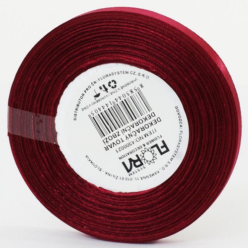 Saten stuha 20mm/15m bordová farba 166