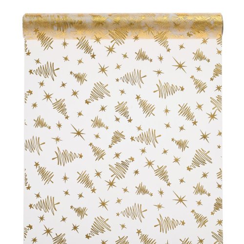 Organza lesklá 39x10 ecru-zlatá