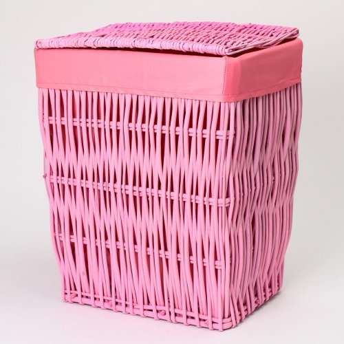352fl/s prútený koš ružový m:38x28x46cm - Jesenné dekorácie