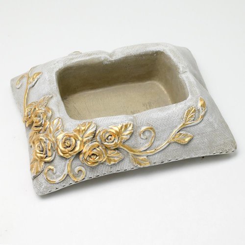 Obal cement šedý zlatá ruža 25x19.5x7cm