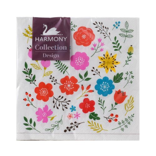 270s33-3 servítky 33x33cm colourful flowers