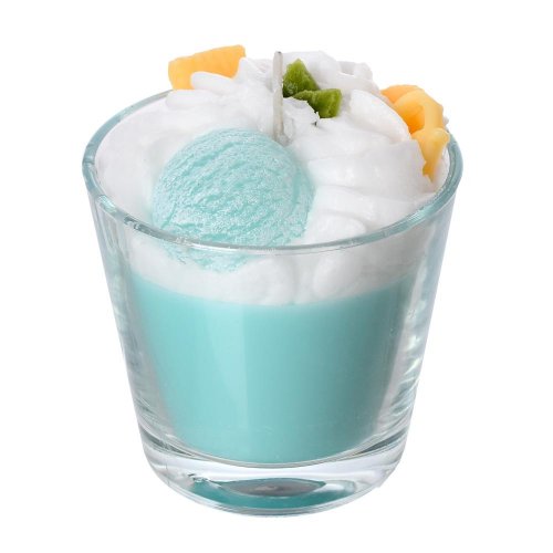 Sviečka dezert v skle tyrkys pistácia 9x9cm