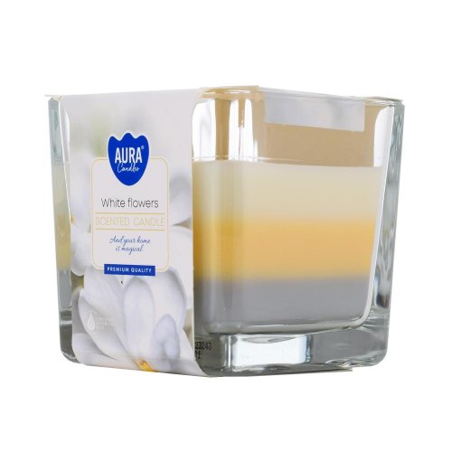 Voň.v skle trikolóra biele kvety/snk80-179/ 170gr