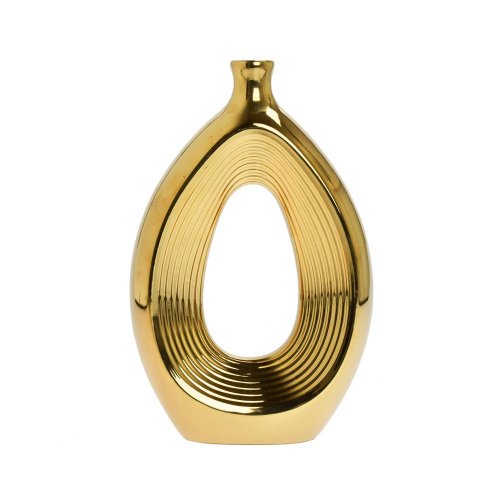 Váza keramika 16,5x6x25,5cm zlatá