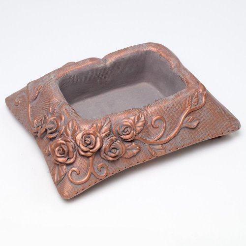 Obal cement šedý s medenou 25x19.5x7cm