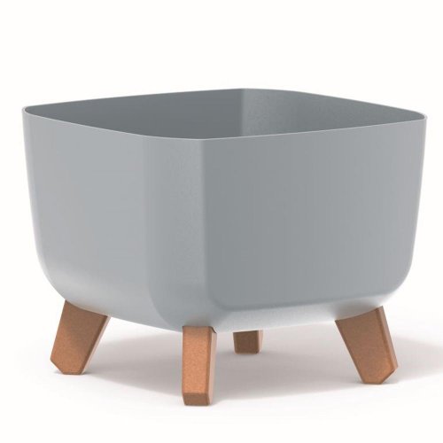 Dgql240 kvetináč gracia sq.na nohách sivý 24x24xv18,7cm