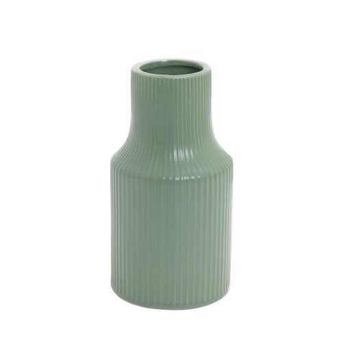 Váza pruhy keramika 9,8x18,5cm zelená - Umelé kvety