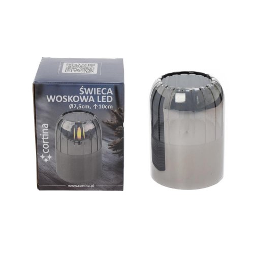 Svet.led sklo+vosk sivá 13/25 10x7,5cm