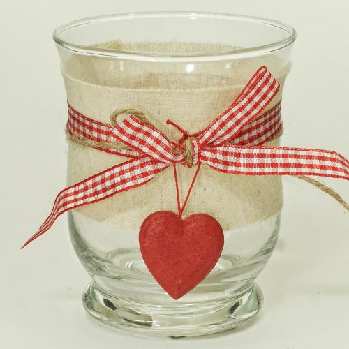 Váza sklo zdob.srdce 9x9x11 cm