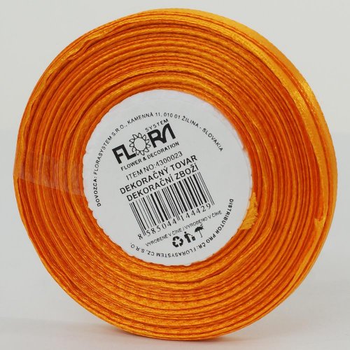 Saten stuha 6mm/20m oranžová farba 017