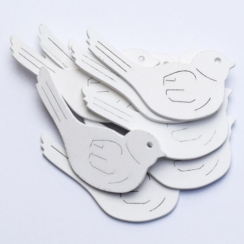 Výrez vtáčik biely 7cm s/10 super cena