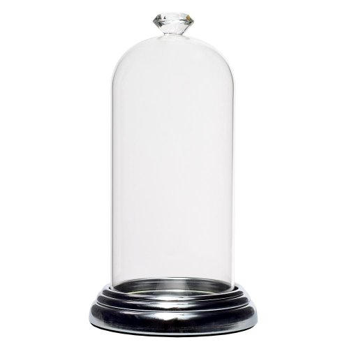 Super cena kupola sklo strieborny podstavec 16x30