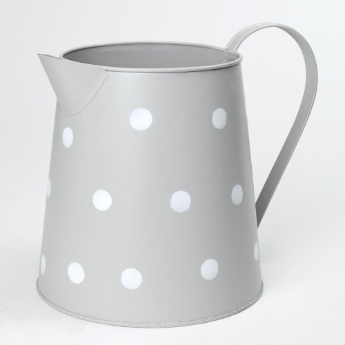 Váza džbán v:19x14cm kov šedý veľké bodky super cena