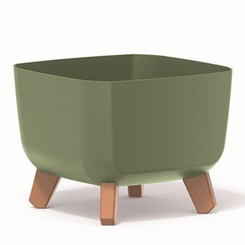 Dgql240 kvetináč gracia sq.na nohách zelený 24x24xv18,7cm