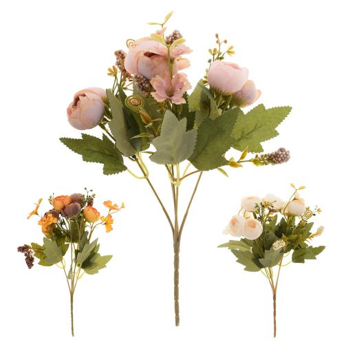 Kytica ranunculus, zeleň mix/3f 31cm - Umelé kvety