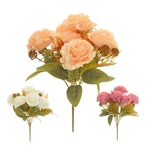 Kytica ruža, zeleň mix/3f 35cm - Umelé kvety