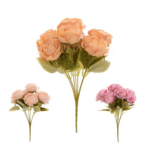 Kytica ruža, drob. kvety, zeleň mix/3f 30cm