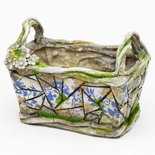 Košík obal pol. 18,5x12x13,5cm - Umelé kvety