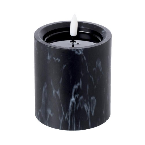 Led sviečka 10cmx9cm 4/23/nwh-b mramor čier.
