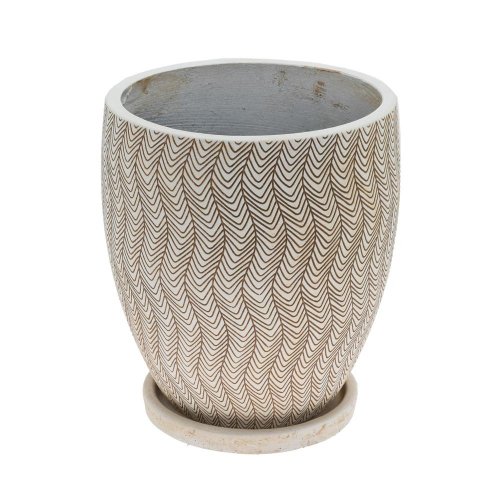 J131 kvetináč + miska lala béžová 44x43,5cm l - Umelé kvety