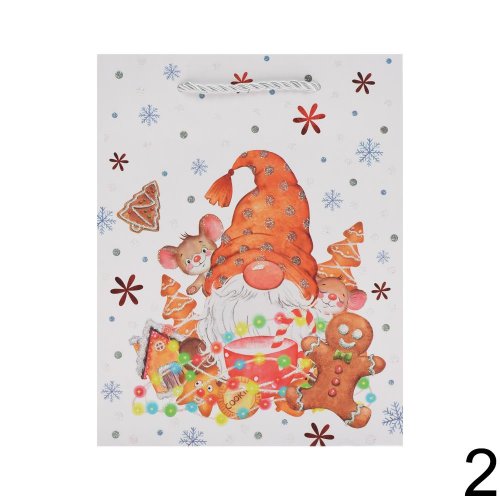 Darčeková taška vianoce gliter 23*18*10cm