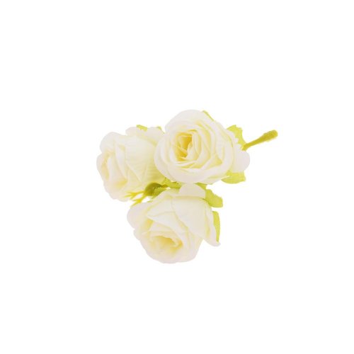 Hlava ruža x3 biela bal:24ks