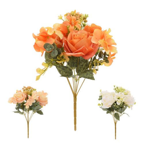 Kytica ruža x7,hortenzia 38cm mix/3f