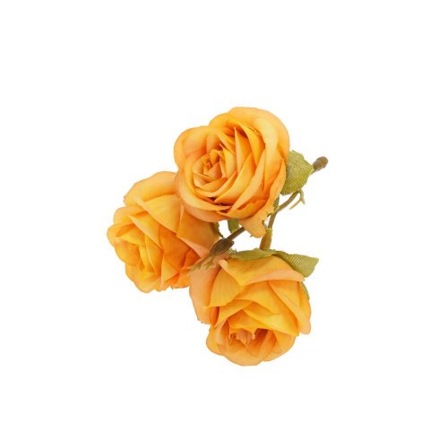Hlava ruža x3 žltá bal:24ks - Umelé kvety