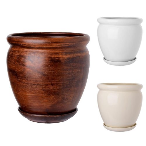 Dp0917 kvetináč+miska muza 3 - Umelé kvety