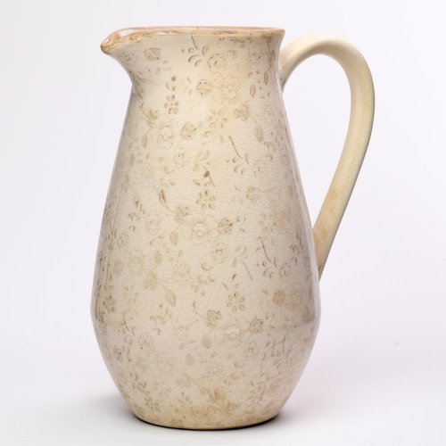 Džbán s uchom keramika vzor kvety hnedé 24x17,5x30cm super cena