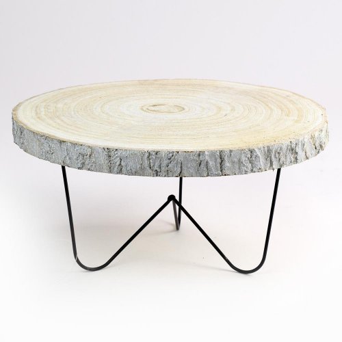 Podstavec drevo kov biely 26-29cm