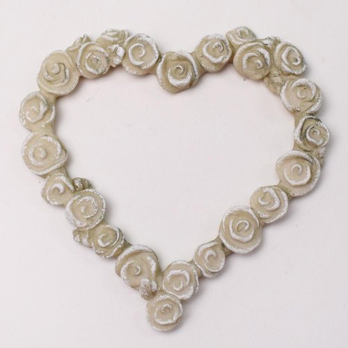 Srdce sivé 12x1x11,5cm polyres