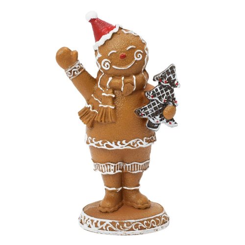 Perník chlapec hnedo/biely polyres 9,4x5,5x16,1cm