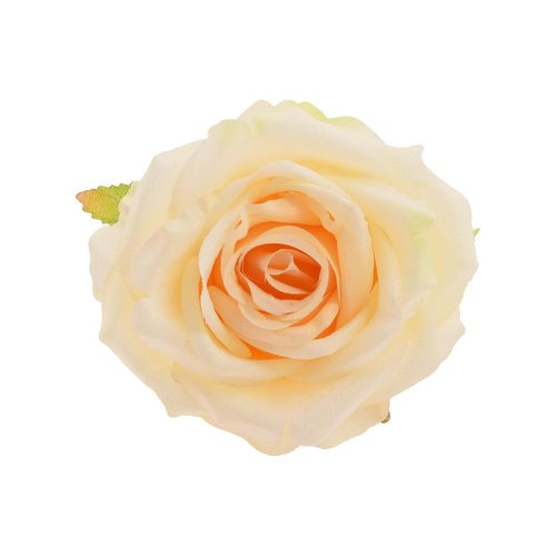 Hlava ruža krémová trblietavá 10cm