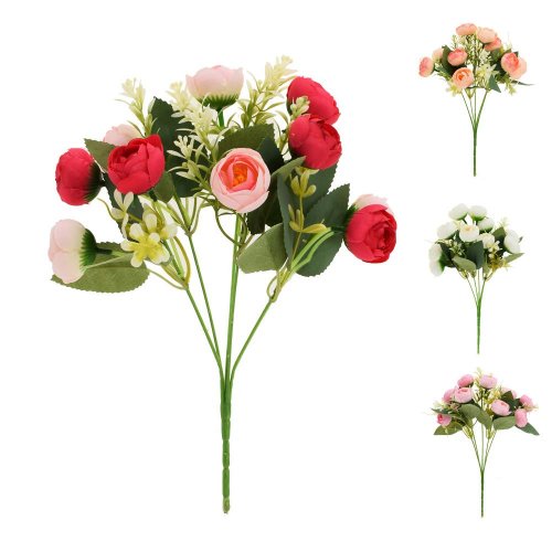 Kytica ranunculus, zeleň mix/4f 30cm - Umelé kvety