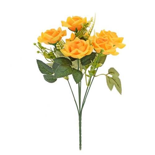 Kytica ruža žltá, drob.kvety, zeleň 31cm