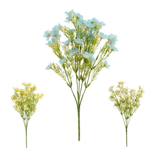 Kytica drob.kvety, zeleň, mix/3f 36cm