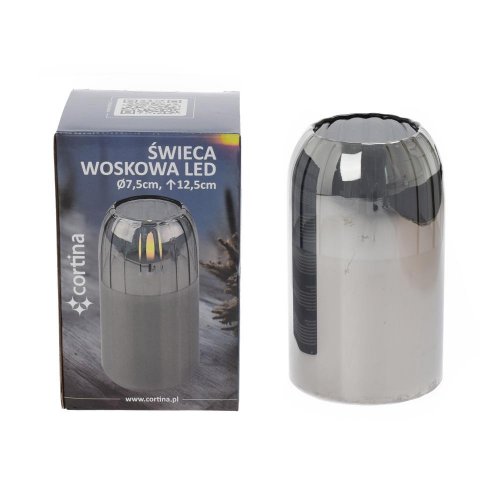 Svet.led sklo+vosk sivá 14/25 12x7,5cm