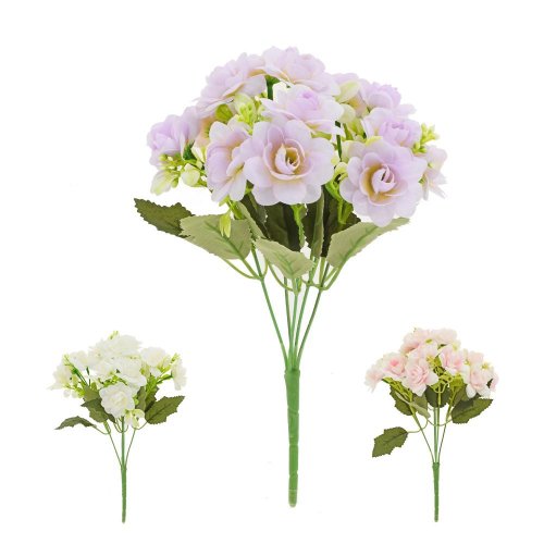 Kytica ruža, zeleň, mix/3f 31cm