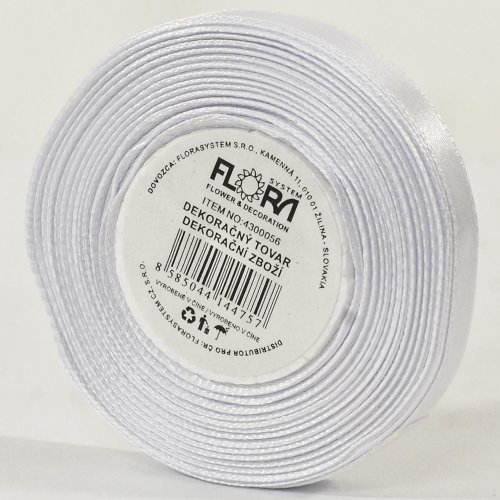 Saten stuha 10mm/15m biela farba 001