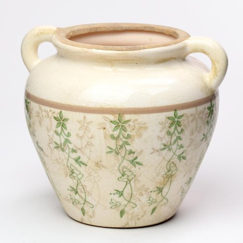 Obal s ušami keramika vzor zelená 21x18,5x18cm super cena