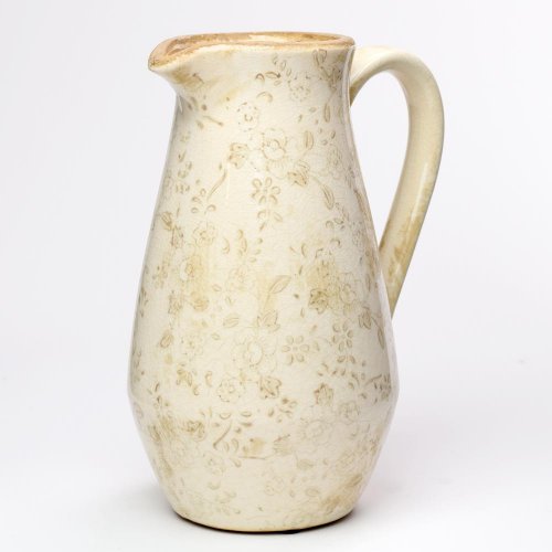 Džbán s uchom keramika vzor kvety hnedé 20x14,5x25,5cm super cena