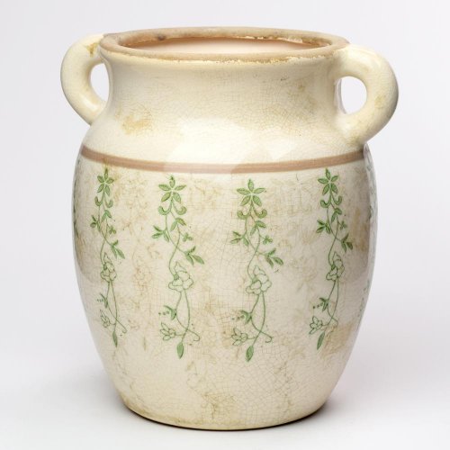 Obal s ušami keramika vzor zelený 22,5x19,5x24,5cm super cena