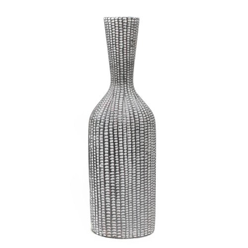 Váza polyrez s 12,5x12,5x40cm čiernobiela