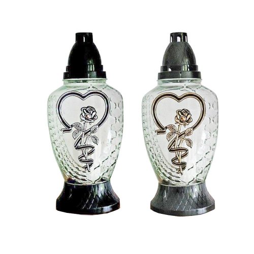 Zw-272 kah.sklo srdce s ružou 55gr 28cm