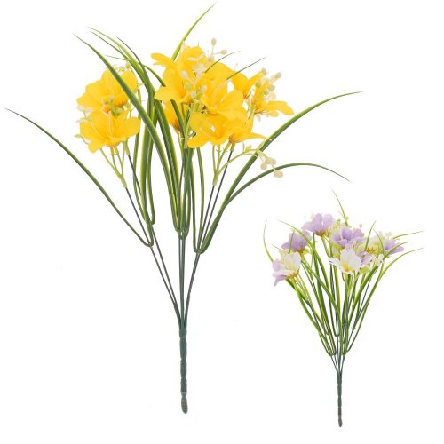Kytica jarné kvety, zeleň mix/2f 37cm
