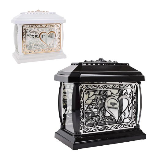 Lampion panteon srdce rámik listy grafit