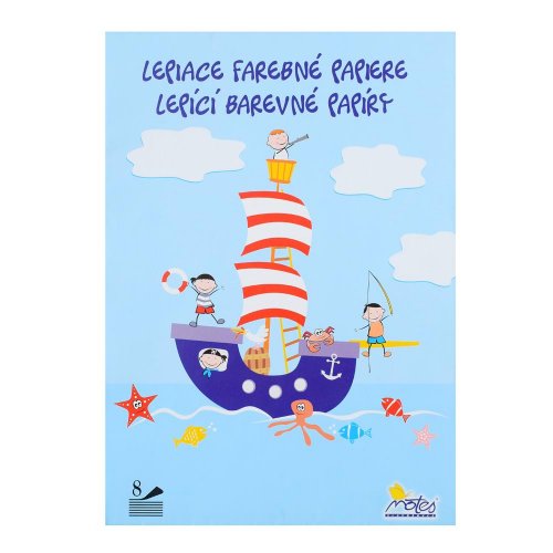 Pevná cena farebný papier lepiaci 8list.