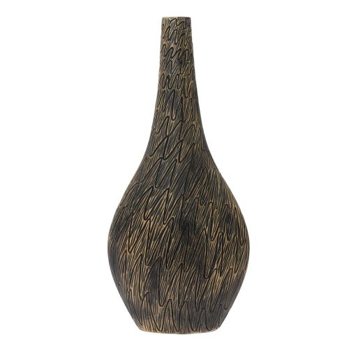 Váza vysoká polyrez 22,5x12x50cm čiernozlatá